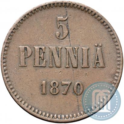 Picture 5 pennia 1870 year  