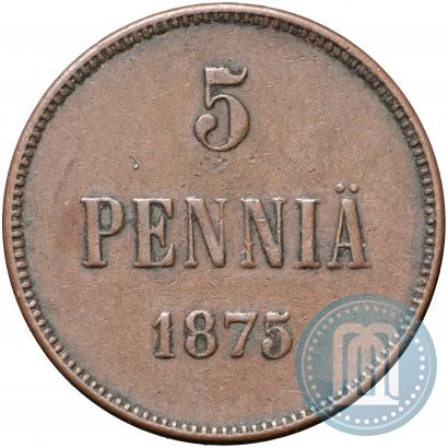 Picture 5 pennia 1875 year  
