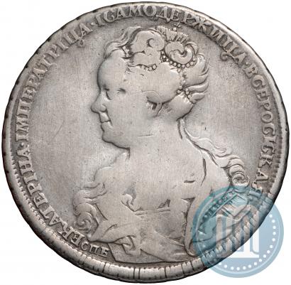 Фото 1 рубль 1725 года СПБ "Петербургский тип, портрет влево"