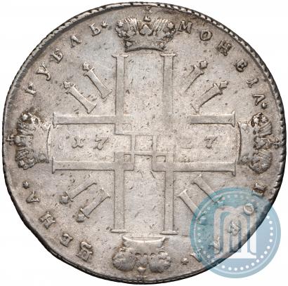 Фото 1 рубль 1727 года  "Монограмма на реверсе. Пробный"