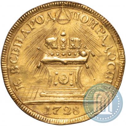 Picture Token Coin 1728 year  "Coronation of the Emperor Peter II"