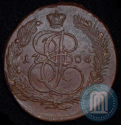 Picture 5 kopecks 1786 year ЕМ 