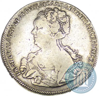 Фото 1 рубль 1725 года СПБ "Петербургский тип, портрет влево"