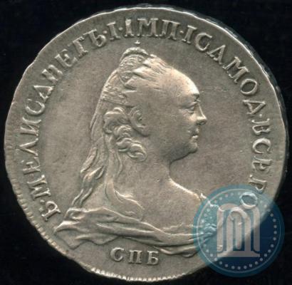 Picture 1 rouble 1757 year СПБ-ЯI "Portrait by J. Dassier"