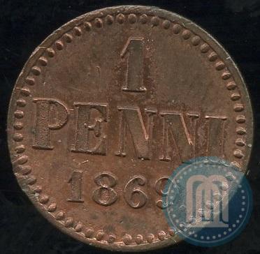 Picture 1 penni 1869 year  