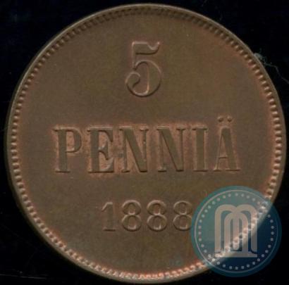 Picture 5 pennia 1888 year  