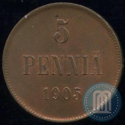 Picture 5 pennia 1905 year  