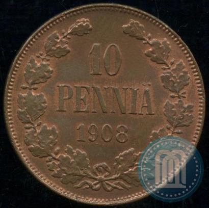 Picture 10 pennia 1908 year  