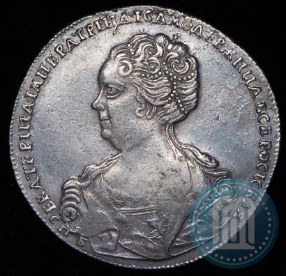Фото 1 рубль 1725 года СПБ "Петербургский тип, портрет влево"