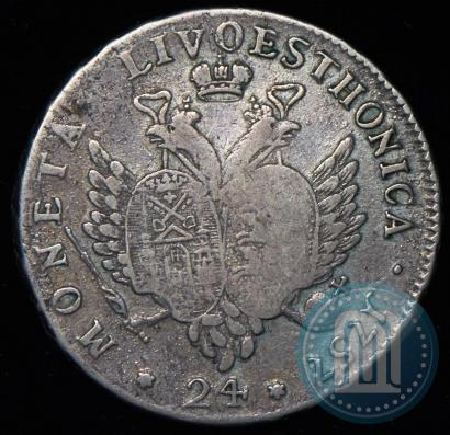 Picture 24 kopecks 1757 year  "For Livonia"