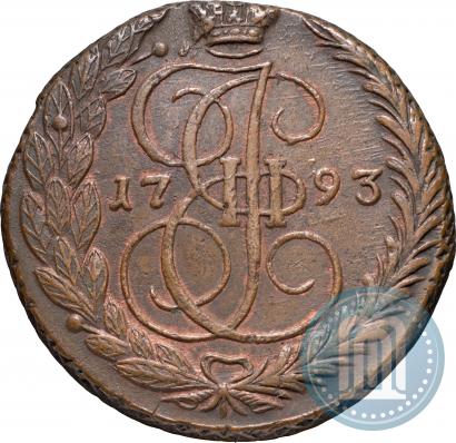 Picture 5 kopecks 1793 year ЕМ 