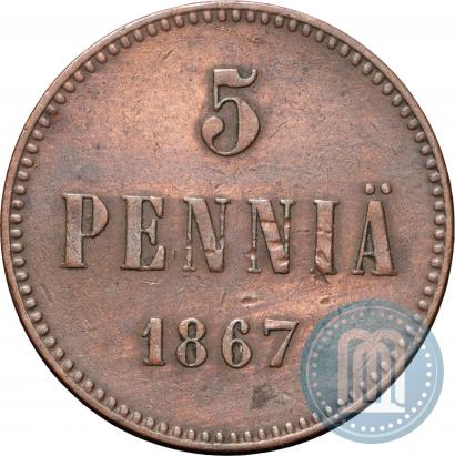Picture 5 pennia 1867 year  