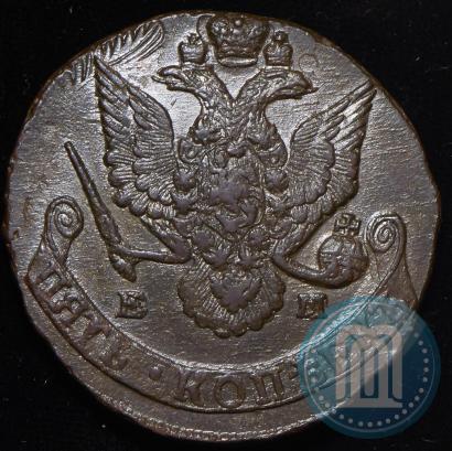 Picture 5 kopecks 1786 year ЕМ 