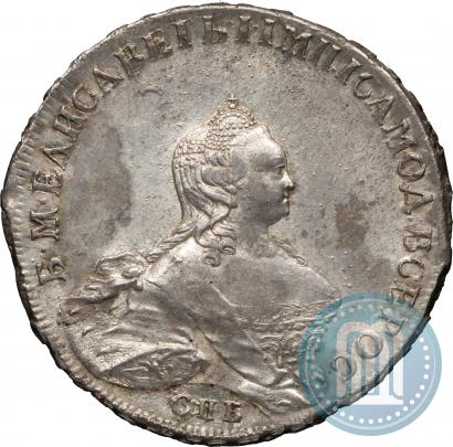 Picture 1 rouble 1754 year СПБ-IМ "Portrait by Benjamin Scott"