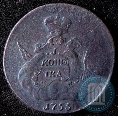 Фото 1 копейка 1755 года ММД 