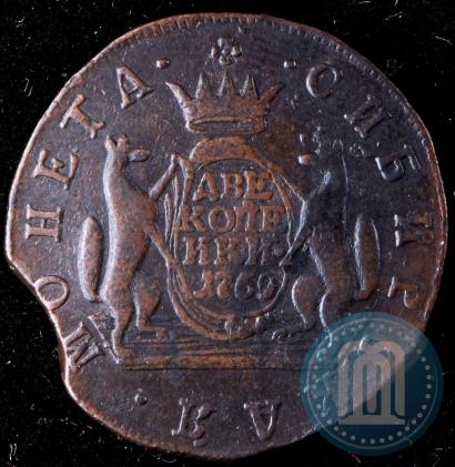 Фото 2 копейки 1769 года КМ 