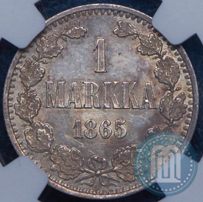 Picture 1 markka 1865 year S 