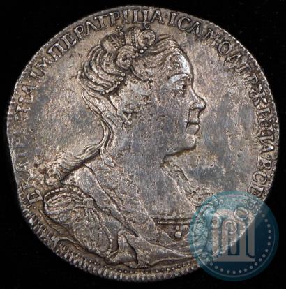 Фото 1 рубль 1726 года СПБ "Петербургский тип, портрет вправо"