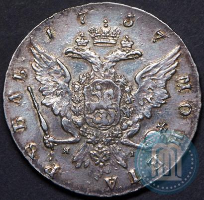 Фото 1 рубль 1757 года СПБ-ЯI "Портрет работы Б. Скотта"