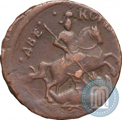 Фото 2 копейки 1758 года  "Номинал над Св. Георгием"