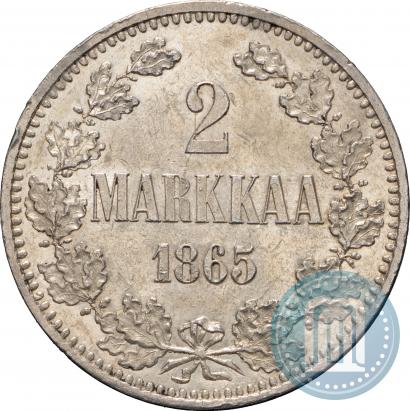 Picture 2 markkaa 1865 year S 