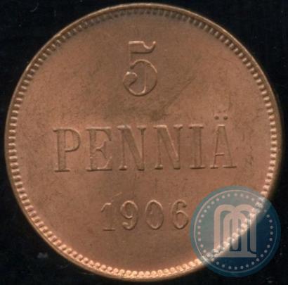 Picture 5 pennia 1906 year  
