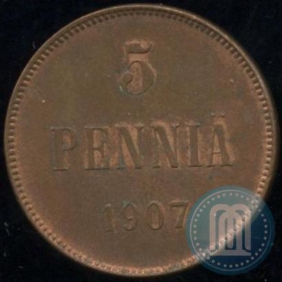 Picture 5 pennia 1907 year  