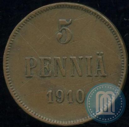 Picture 5 pennia 1910 year  