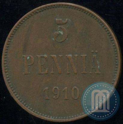 Фото 5 пенни 1910 года  