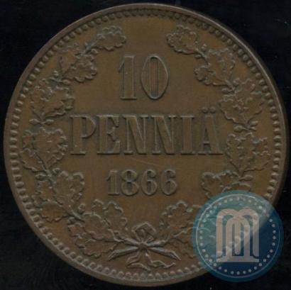 Picture 10 pennia 1866 year  