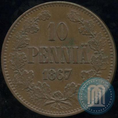 Фото 10 пенни 1867 года  