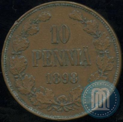 Фото 10 пенни 1898 года  