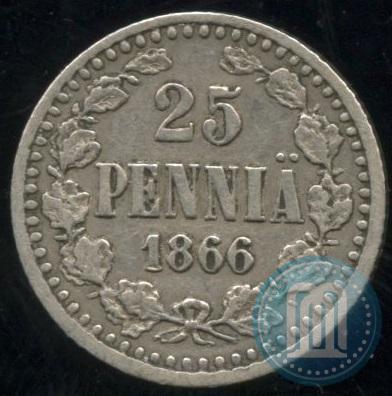 Фото 25 пенни 1866 года S 