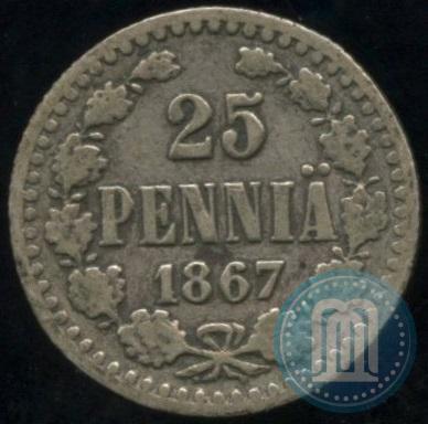 Фото 25 пенни 1867 года S 