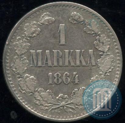 Picture 1 markka 1864 year S 