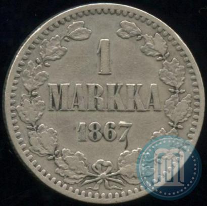 Picture 1 markka 1867 year S 