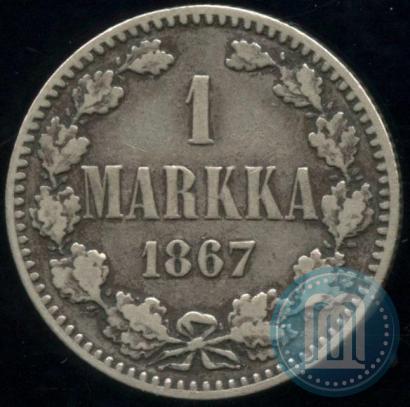 Picture 1 markka 1867 year S 