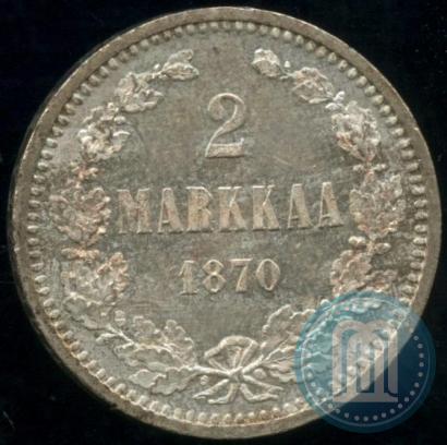 Picture 2 markkaa 1870 year S 