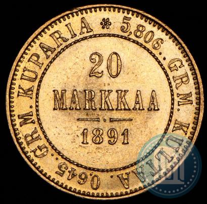Picture 20 markkaa 1891 year L 