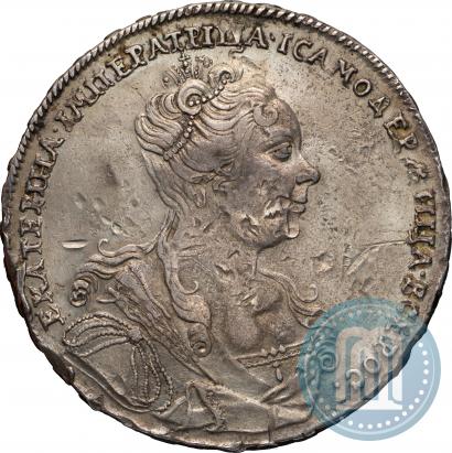 Фото 1 рубль 1727 года  "Московский тип, портрет вправо"