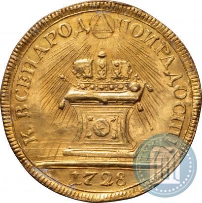 Picture Token Coin 1728 year  "Coronation of the Emperor Peter II"