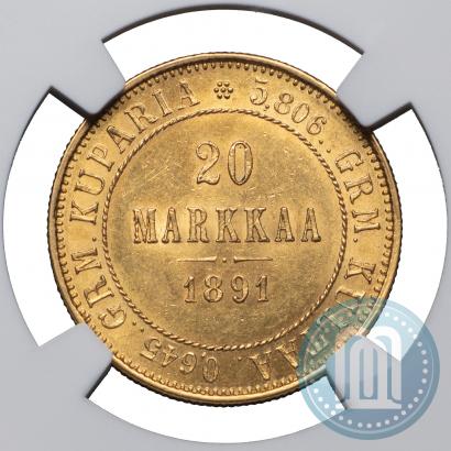 Picture 20 markkaa 1891 year L 