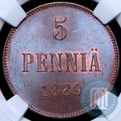 Picture 5 pennia 1889 year  