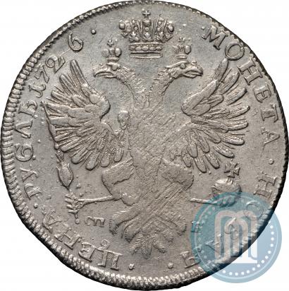 Фото 1 рубль 1726 года СПБ "Петербургский тип, портрет влево"