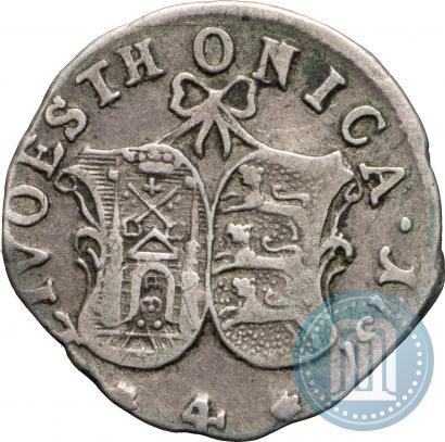 Picture 4 kopecks 1757 year  "For Livonia"