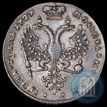 Фото 1 рубль 1727 года  "Московский тип, портрет вправо"