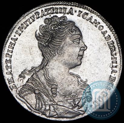 Picture 1 rouble 1727 year  "Moscow type, portrait turned to the right"
