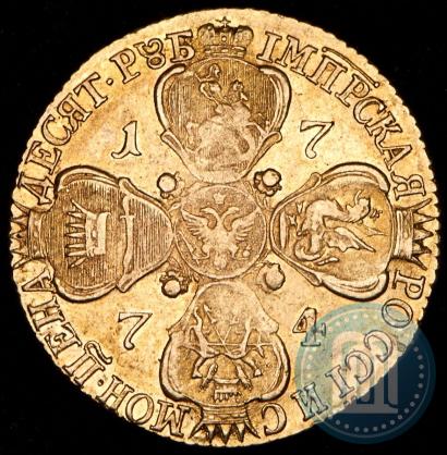 Picture 10 roubles 1774 year СПБ 