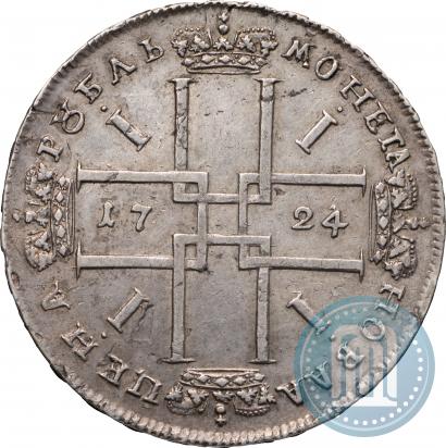 Фото 1 рубль 1724 года OK "Портрет в античных доспехах"