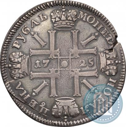 Фото 1 рубль 1725 года СПВ "Солнечный, в наплечниках"